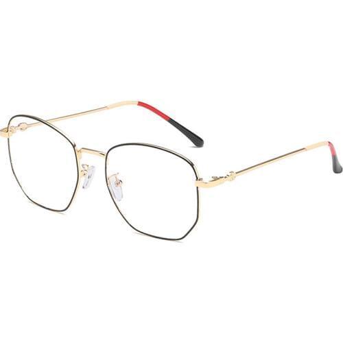 MAXJULI Polygon Metal Blue Light Blocking Glasses for Men Women Optical Frame Computer Anti Reflective UV Protect Eyeglass 6039