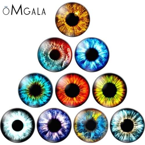 In Pairs Glass eyes cabochons Round 8MM-30MM Round Dome Dragon Cat Animals Eye Dolls DIY Jewelry Accessory MIX Pupil Eye Cameo