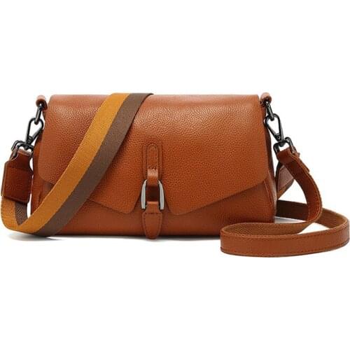 Pure Leather Handbag 2021 New Genuine Leather Shoulder Messenger Bag Fashion Joker Texture Naturl Leather Diagonal Handbag