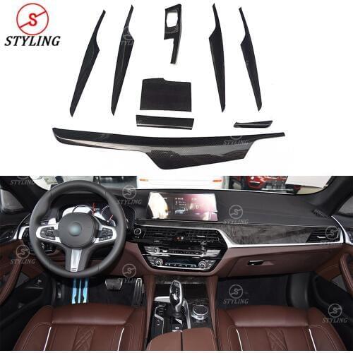 G38 Carbon Fiber Interior Trim Cover For BMW 5 Series G30 LHD Only Gloss Black& Matt Black 9 Pieces Car styling 2017 2018 2019