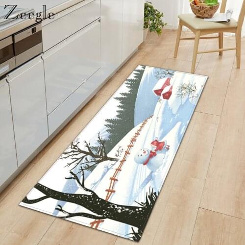 Zeegle Cartoon Mat Doormat Printed Long Kitchen Carpet Anti-slip Water Absorbent Doormat Living Room Comfortable Rug Bedside Rug