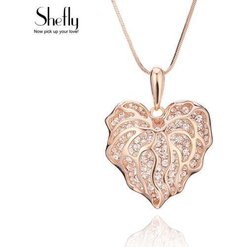 2018 New Heart Necklace for Women Long Chain Heart Shape Pendant Necklace Gift Ethnic Bohemian Choker Necklace Statement Jewelry