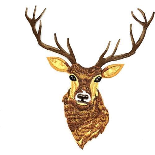 1pcs Deer Embroidery Patch for Clothing Iron-on Patch Applique DIY Hat Coat Dress Accessories Cloth Sticker