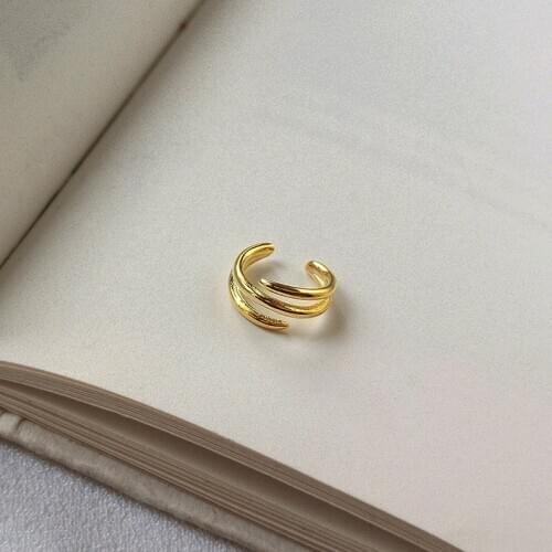 10.3MM*8.8MM 100% real. Authentic 925 Sterling silver Gold 3-rOWS / Irregular Geometric Clip Earrings (No pierced)jEWELRY TLE219