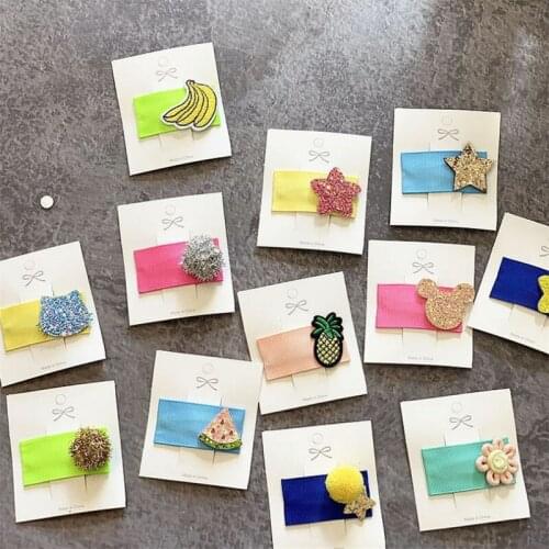 10pcs/lot Fruit Shaped Cute Decorative Hair Barrette Glitter Hair Clips Princess for Girl Children Kids BB Clip Hair Accessories