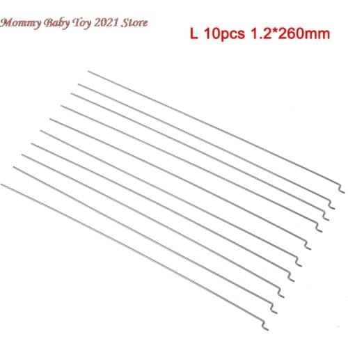 10Pcs Z Type D1.2mm Push Rod Steel Wire Push Pull Rod Pushrod For Rc Aircraft Airplane Pull Push Connecting Rod