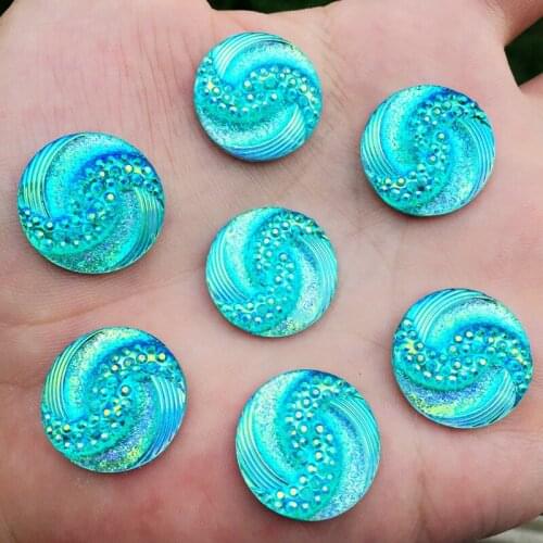 100pcs 20mm AB Resin Round Stone flatback resin rhinestone crystal for Dress Garment DIY deco -B065*5