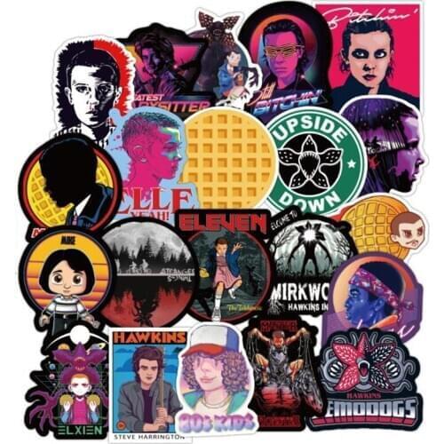 100PCS DIY Cartoon Stranger Things Stickers Room Decoration Waterproof Laptop Luggage Car Wall Sticker Wall Art Decals Gift