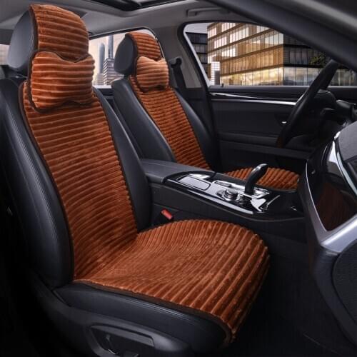 2pcs Winter Nano Velvet Car Seat Cover with Headrest Universal Car Seat Cushion Protector Auto Accessories for Kia Rio