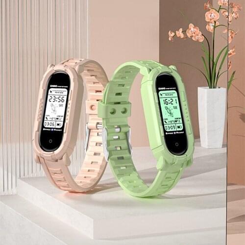 2021 The Latest Mi Band 3 4 5 6 NFC Universal Smooth Silicone Strap Bracelet One-piece Glacier Transparent/Electronic Wind Watch