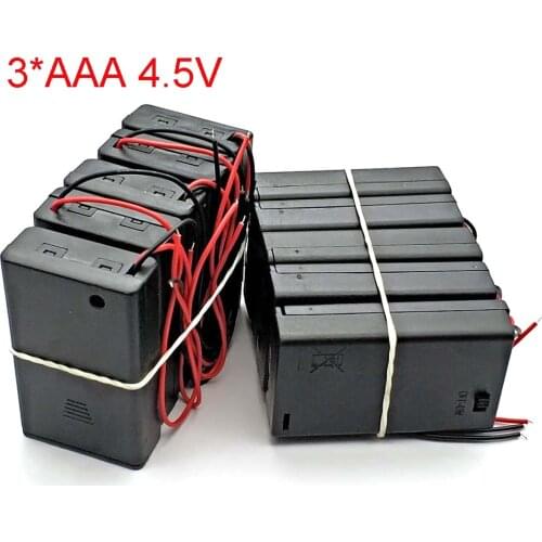 3 * AAA Battery Holder Case Box with Leads with ON/OFF Switch Cover 3 Slot Standard Battery Container