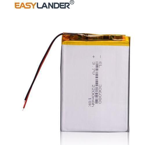 3pcs/Lot 306080 3.7V 2200mAh Polymer Li-ion Rechargeable Battery For Walkie talkie DVD Garden lighting DIY Consumer electronics