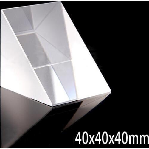 40x40x40mm Optical Glass Prisms Triangular Lsosceles Right Angle K9 Prisms Lens