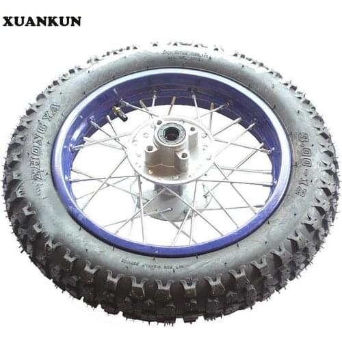 XUANKUN 110CC Off-Road Motorcycle Accessories After 3.00-12 Inch Before 2.50-14 Inch Tire Wheel Assembly