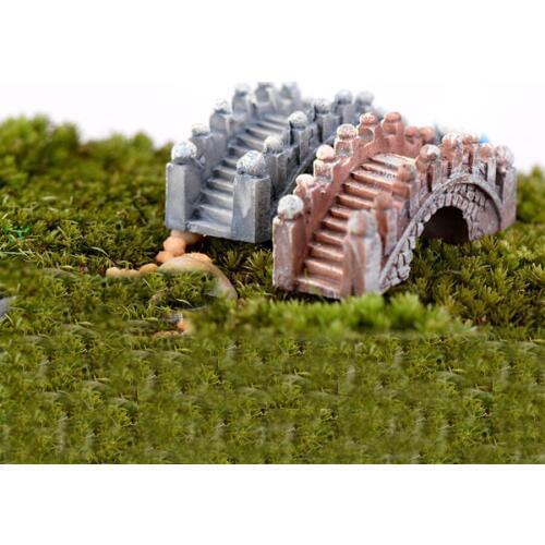 5PCS Stone Bridge Figure Decorative Mini Fairy Garden Cartoon Building Statue Jardin Miniature Moss Ornaments Resin Craft