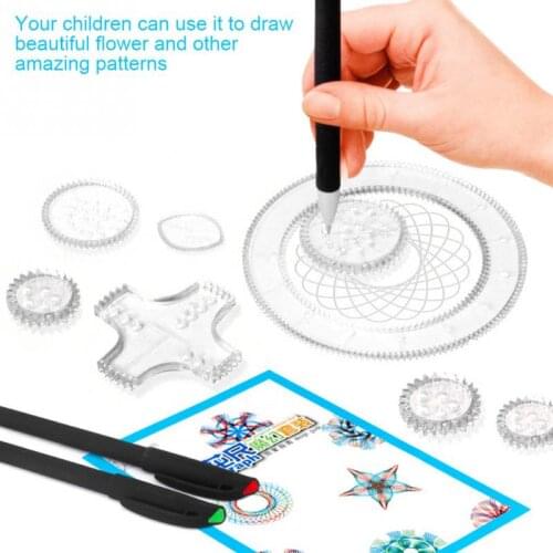 Children Drawing Multifunction Puzzle Geometry Ruler Art Drawing Geometric Ruler Template Graffiti Educational Toy Painting Tool