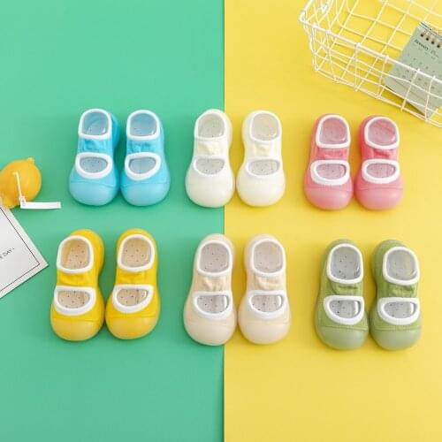 Baby sock shoes 2021 spring summer children floor shoes candy colorful solid socks for home 0-2 year baby