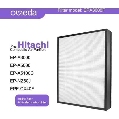 For Hitachi Air Purifier EP-A3000 EP-A5000 EP-A5100C EP-NZ50J EPF-CX40F HEPA Filter Filter Carbon Deodorizing Filter