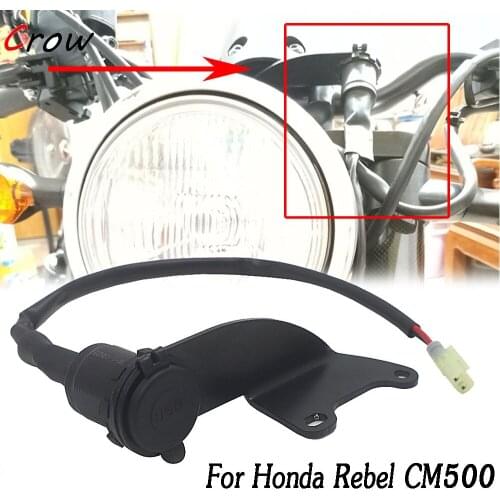 For Honda Rebel CM500 CM 500 Double USB Port W/ LED Light Motorcycle Dual USB Charger Cigarette Lighter Adapter Phone Charger