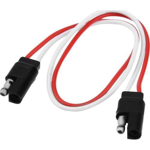 1.25ft 2 Pin SAE Plug Trailer Light Wiring Harness Extension Cable Flat Wire Connector for Car Taillight Signal Sync Display