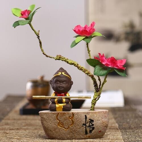 Monkey King ceramic decorations Home figurines tea pet statues sculpture home decorations