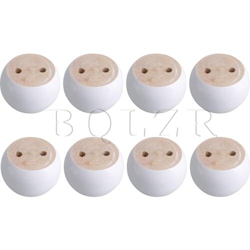 BQLZR 8pcs 80x50mm White Eucalyptus Furniture Feets Round for Sofa Cabinet Leg