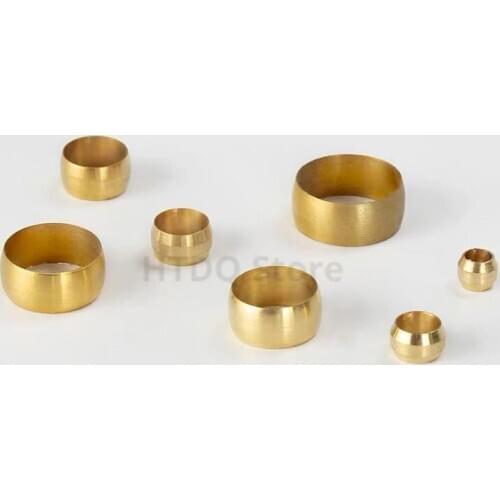 10pc Brass Double taper ferrule 4 6 8 10mm OD Compression Sleeve seal ring fittings Tube centralized lubrication system