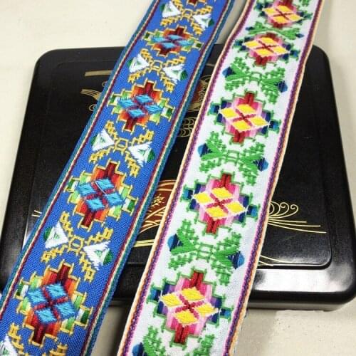 Miao embroidery ethnic jacquard webbing woven tape lace ribbon 4.8cm garment bag accessory gift decoration boho gypsy DIY tribal