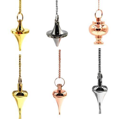 Metal Pendulum Healing Divining Scrying Point Ball Egyptian Coil copper pendulo radiestesia Pendulums for Dowsing metal Pendant