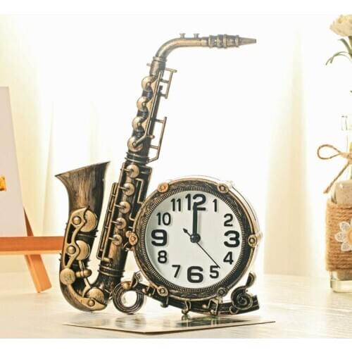 Fashion Classical Saxophone Alarm Clock Home Decoration Childrens Bedroom Bedside Alarm Clock Multi-range Athens Sax Clock 018