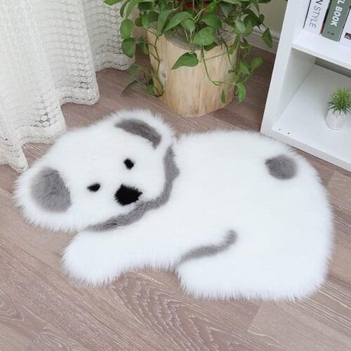 Cartoon Koala Shaggy Carpet Fur Rug Animal Shape Area Rug Artificial Wool Carpets for Living Room Mat Tapete Kids Room Decor