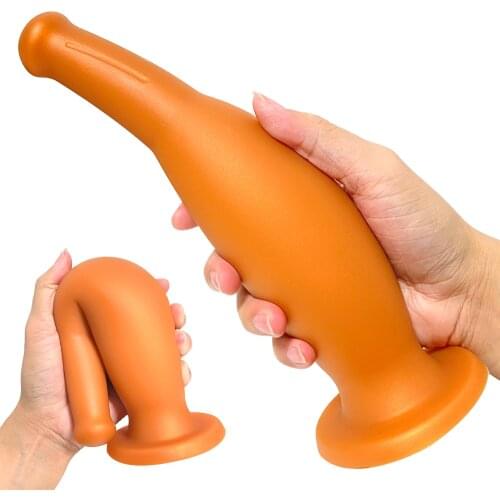 Soft Wine Bottle Butt Plug Silicone Anal Plug with Strong Suction Cup Adult Product Female Masturbation Tool Sex Toys for Couple