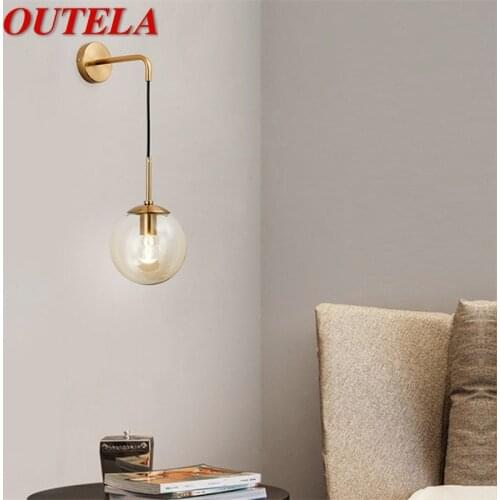 OUTELA Nordic Wall Lamp Sconces Contemporary Light Round Fixtures for Home Indoor Living Room Decoration