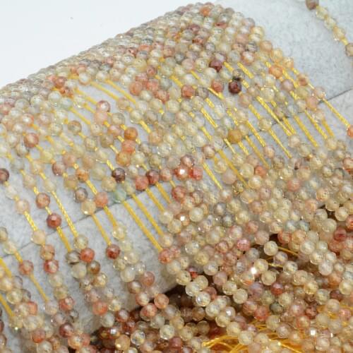 Natural Genuine Zircon Small Faceted Round Beads 2.5mm, 3mm