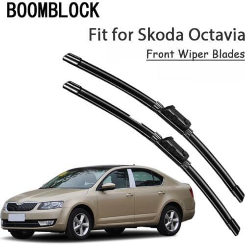 BOOMBLOCK 2PCS High Quality Front Windshield Wiper Blades For Skoda Octavia A5 A7 MK2 MK3 2017-2004 Accessories