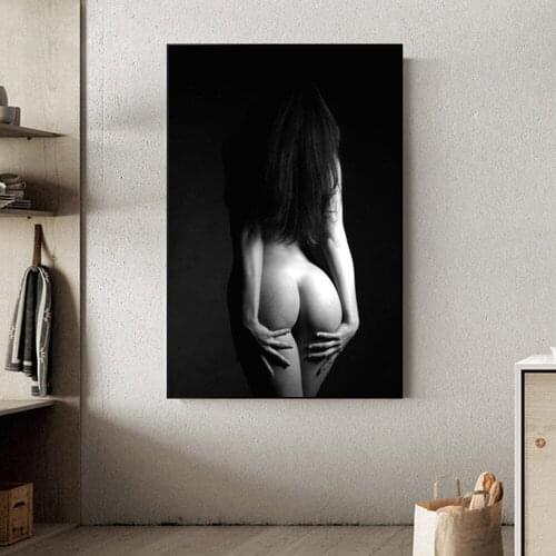 Modern Black Nude Women Portrait Canvas Painting Sexy Body Poster and Print Wall Art Picture Home Decoration Room Decor Cuadros