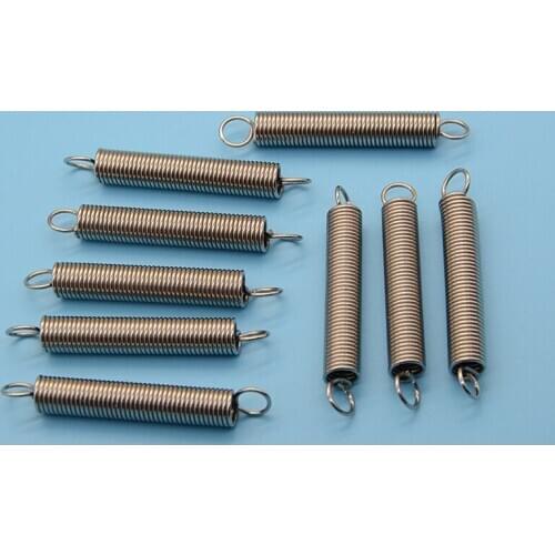 Extension Spring 1.0mm Wire Diameter 10mm Outer Diameter 60mm Long 304 Stainless Steel Drag Tension Spring