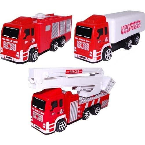 1pc Kids Boys Toy Car Simulation Ladder Water Tank Fire Truck Model Plastic Vehicles Toys Kids Gift Educational Children Cars