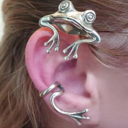 1PC Gothic Punk Hip-hop Rock Frog Animal Earring Ear Cuff Bone Clip For Women Men No Pierced Ears Earrings Jewelry Gifts