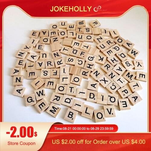 100Pcs Wooden Alphabet Tiles Blocks Letters & Numbers For Crafts Wood Digital Puzzle Educational Toys for Children