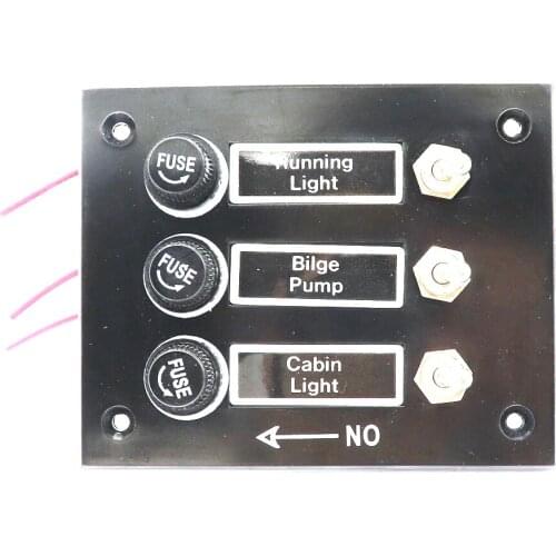 3 Gang Marine Switch Panel with 5A Fuse Circuit Breaker for Boats Caravans RV 12 Volt Switch Panel New
