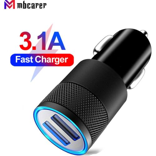 3.1A 1A Dual USB Car Charger Universal 12V Car Cigarette Lighter Charger Socket Adapter For iPhone Samsung Phone