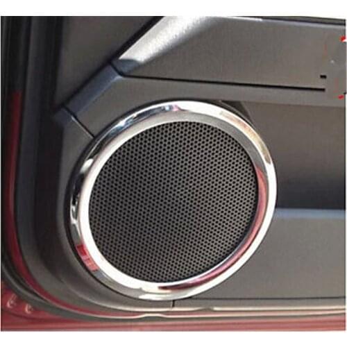Stainless Steel Car Door Speaker Decoration Cover Trim 4pcs for Jeep Patriot 2011-2015 Car Interior Asscessories Styling