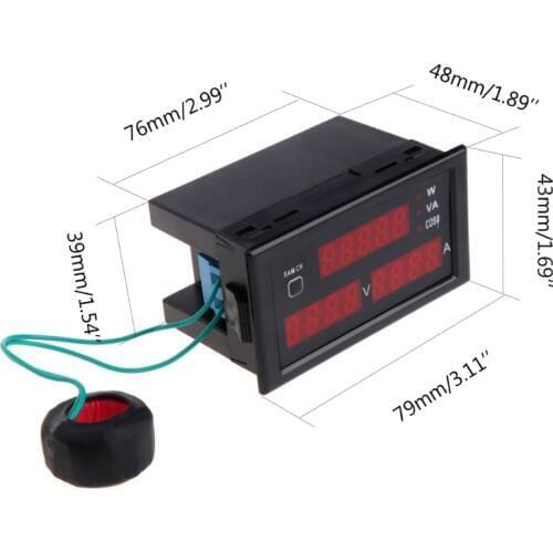 DL69-2048 Multifunctional AC Voltmeter Ammeter Voltage Current Meter AC 80-300V G07 Great Value April 4