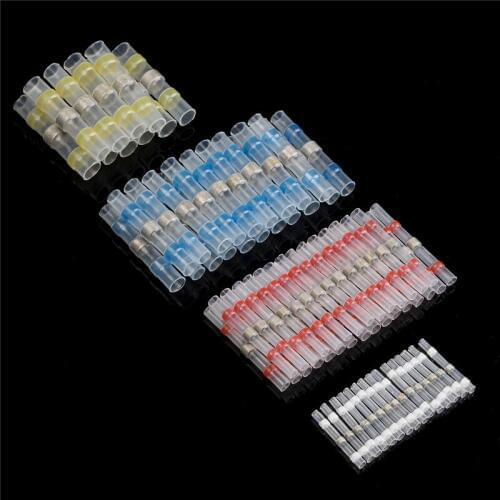75PCS Insulated Heat Shrink Butt Terminals Solder Seal Connector Waterproof Splice Wire Connectors Soldering Terminal 1.5 -6.0mm