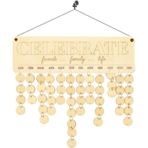Celebrate Friends Family Life Birthday Calendar Wood Calendar Reminder Board Rustic Design Remember Special Occasions