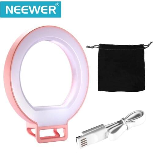Neewer 5"/12.5cm Pink Dimmable Smartphone LED Ring Selfie Light Selfie Enhancing Clip-on for iPhone 7/6s/6/5s/5/Samsung/Xiaomi