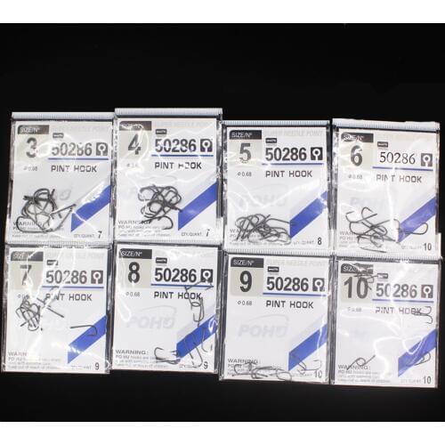 10pcs 50286 Sea Hook Pint Hook with Eyes Stainless black Big Extra Long Shank Fishing Hooks owner