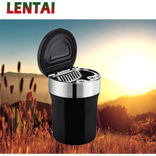 LENTAI 1PC Black Car LED ashtray Auto compass LED Lamp For Mazda 3 CX-5 Skoda Octavia A7 A5 2 Rapid Fabia VW Polo Passat B8 B5