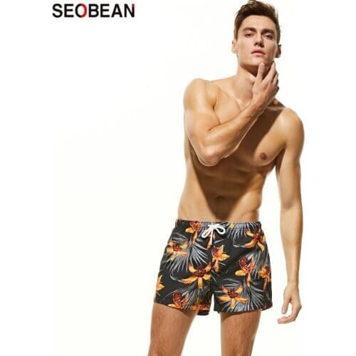 SEOBEAN Summer Mens Beach Beach Sports Suits Surf Wear Leisure Shorts Mens Quick-Drying Swim Surfing & Beach Shorts